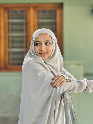 Pastel grey luxe solid prayer dress