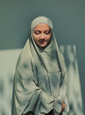 Pastel green luxe solid prayer dress