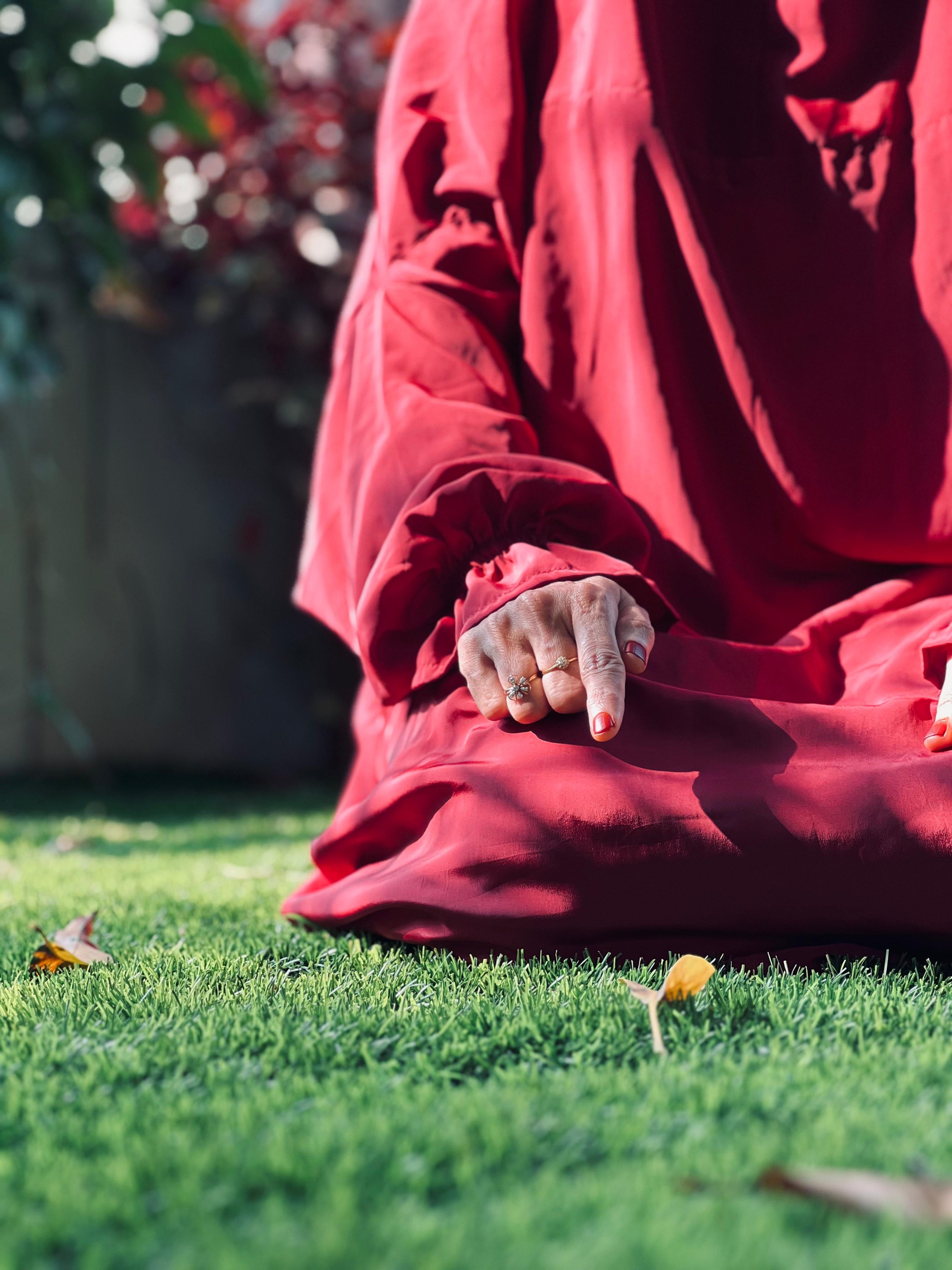 Maroon luxe solid prayer dress