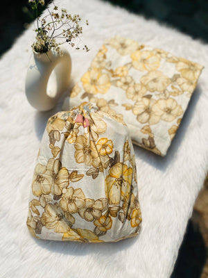 Saffron bloom pure  cotton prayer dress