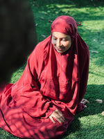 Load image into Gallery viewer, Maroon luxe solid prayer dress
