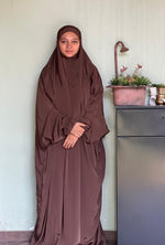 Load image into Gallery viewer, Brown luxe solid prayer dress
