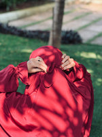 Load image into Gallery viewer, Maroon luxe solid prayer dress
