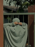 Load image into Gallery viewer, Pastel green luxe solid prayer dress
