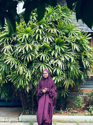 البرقوق Plum Luxe Solid Prayer Dress