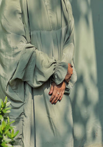 Pastel green luxe solid prayer dress