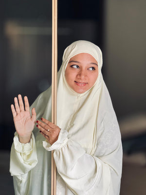 Pastel yellow luxe solid prayer dress