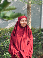 Load image into Gallery viewer, Maroon luxe solid prayer dress
