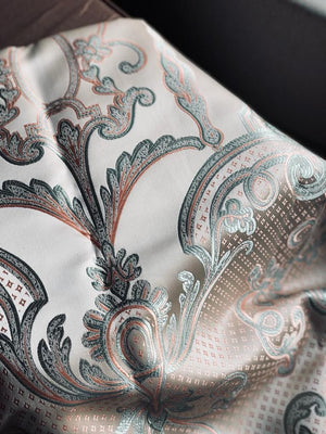 Green & Peach Spirals light weight travel prayer mat