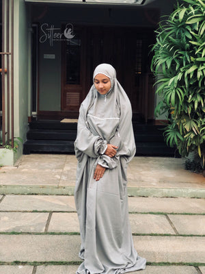 GREY PASTEL PRAYER DRESS
