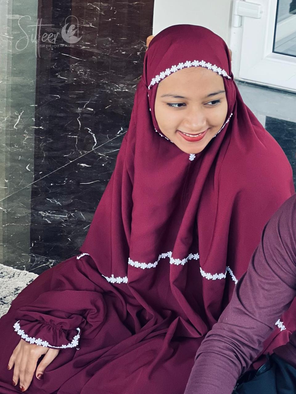 BOLD MAROON PRAYER DRESS
