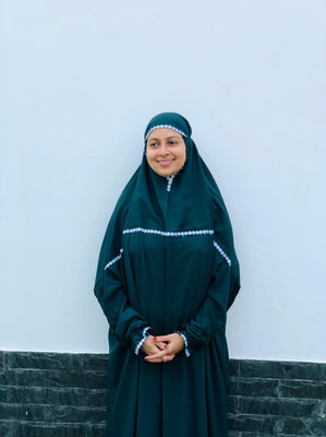 BOLD BOTTLE GREEN PRAYER DRESS