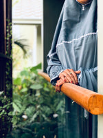 Load image into Gallery viewer, FOAMY BLUE PASTEL PRAYER DRESS
