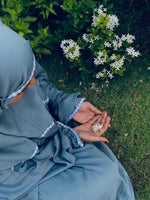 Load image into Gallery viewer, FOAMY BLUE PASTEL PRAYER DRESS
