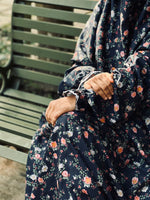 Load image into Gallery viewer, Nosheen Navy Blue Florals Prayer Dress
