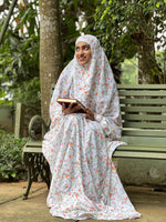 Load image into Gallery viewer, Nosheen White Florals Prayer Dress
