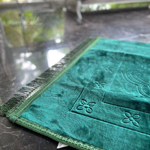 Velvet Foam Prayer Mat - Green