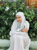 Load image into Gallery viewer, PEARL GREY PASTEL PRAYER DRESS
