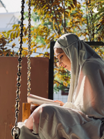 Load image into Gallery viewer, PEARL GREY PASTEL PRAYER DRESS
