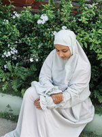 Load image into Gallery viewer, PEARL GREY PASTEL PRAYER DRESS
