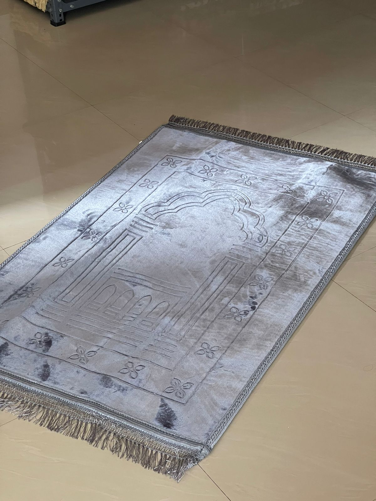 Velvet Foam Prayer Mat - Grey